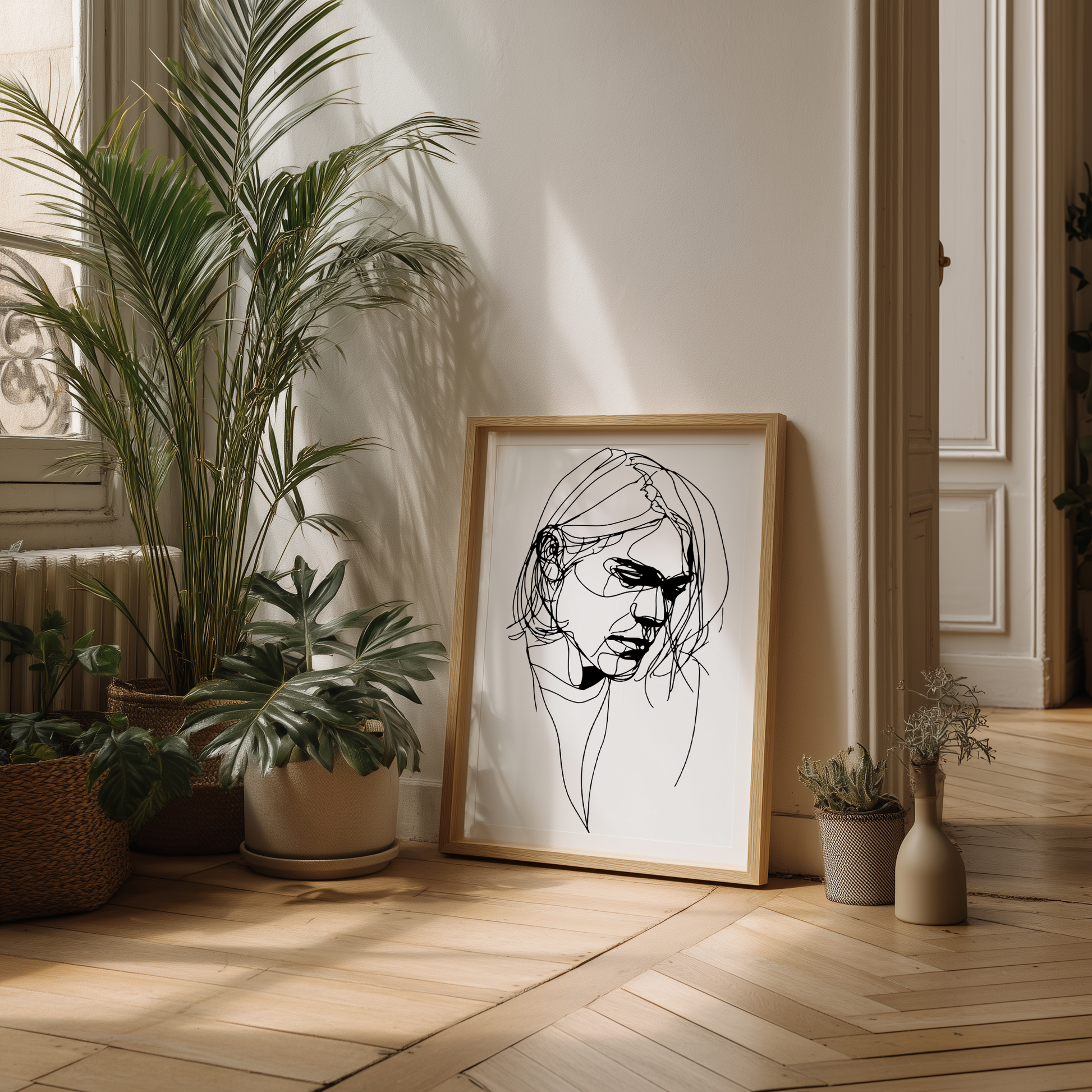 Wandbild Shooting Star Music Poster Line Art Kurt Cobain, minimalistisches modernes Design, ideal für stilvolle Raumgestaltung.
