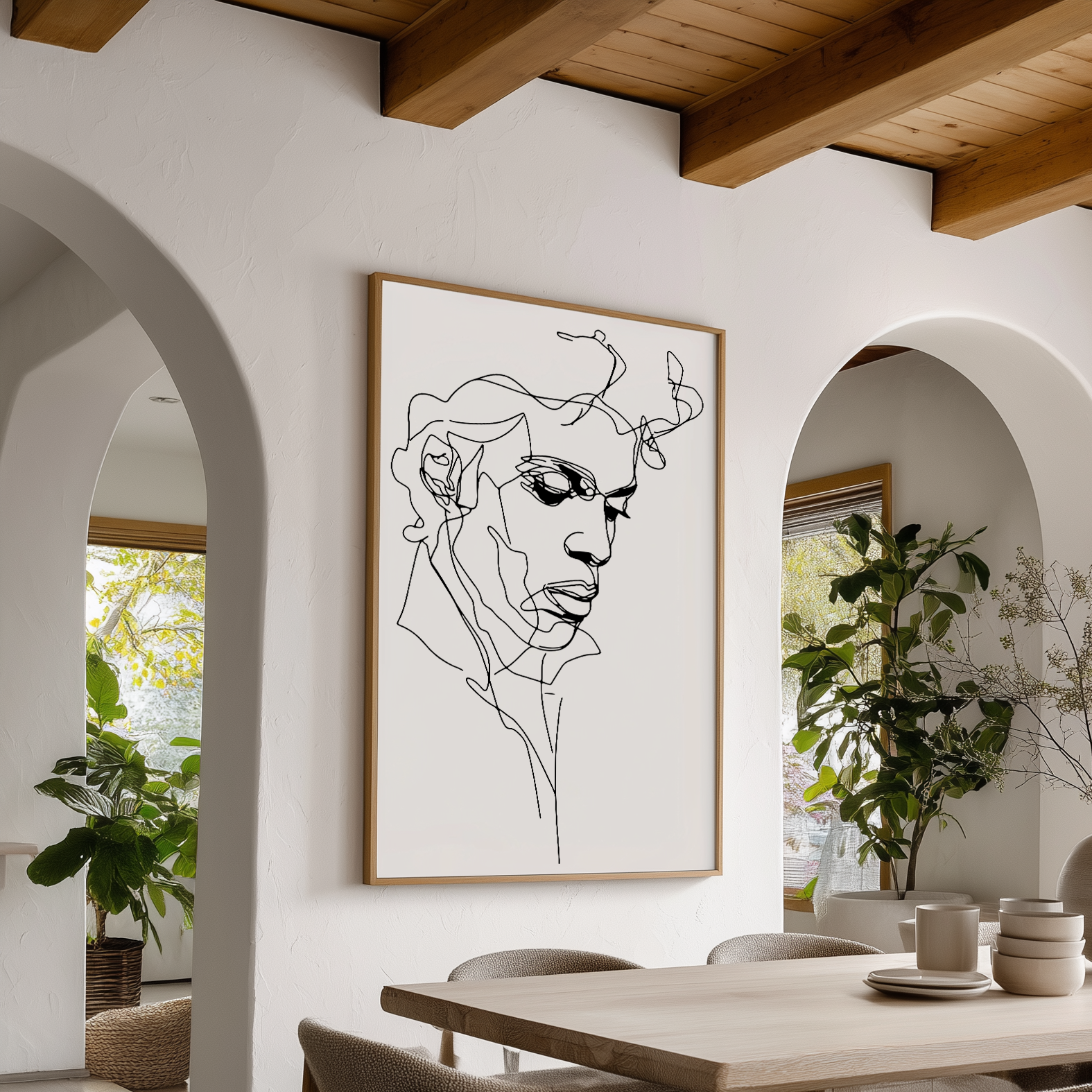 Wandbild Shooting Star Music Poster Line Art Prince, minimalistisches modernes Design, ideal für stilvolle Raumgestaltung.